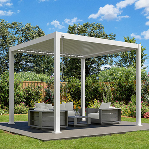 Pérgola de Aluminio con Techo de Láminas Ajustables, Gazebo Eléctrico para Patio Exterior, Impermeable, con Control Remoto - Product Image 1