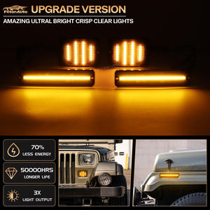 Kit de 4 Piezas de Luces Intermitentes Delanteras Ámbar + Luces de Posición Laterales para <span class=keywords><strong>Jeep</strong></span> Wrangler YJ 1987-1995, Luces Intermitentes Laterales Delanteras - Product Image 5