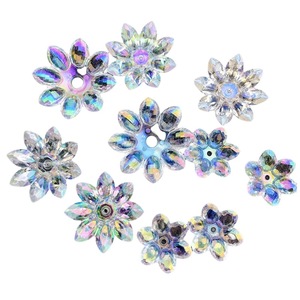 <b>Acrylic</b> Flower Bead Caps For DIY Jewelry Making <b>White</b> Set Of 3 Yiwu Origin Spring 2023 Plastic Resin Baking Paint Treatment - Product Image 5