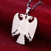 Collier pendentif Aigle Serbe, Armoiries de la République de Serbie, Bijou en Acier Inoxydable, Cadeau d'Anniversaire l'Héritage