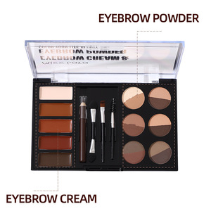 Professional Custom Logo Waterproof 6 Colors Eyebrow <strong>Stamp</strong> Powder Highlighter Wax <strong>Brow</strong> 10pcs Stencil Makeup <strong>Kit</strong> - Product Image 4