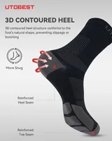 Chaussettes de course à compression UTOBEST A04, anti-humidité, amortissantes, respirantes, rembourrées, anti-ampoules, pour hommes, toutes saisons