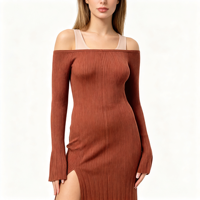 Robe pull longue en maille menthe de haute qualité pour femme, personnalisable OEM & ODM, vente en gros