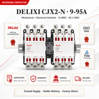 DELIXI CJX2-N Kontaktor Pembalik 9A-95A 3 Kutub 690V Interlock Mekanis Motor IEC60947-4-1 Bersertifikat CCC 2 Fasa 50/60Hz