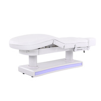 Table de massage électrique à 4 moteurs avec chauffage, éclairage LED 5 couleurs réglable et éponge haute densité pour salon