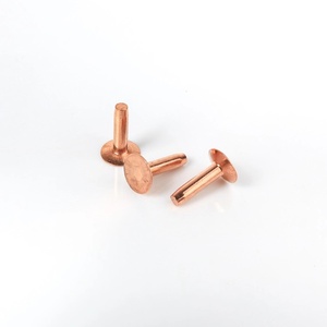 Brass <strong>Rivet</strong> Flat Head Solid Copper <strong>Rivet</strong> and Burrs for <strong>Leather</strong> 3.4x14.5mm - Product Image 6