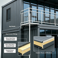 Vente Flash : Maison Conteneur Préfabriquée à Deux Étages, Assemblage Rapide, Maison Modulaire, Design Moderne, Bâtiment de Bureau Écologique, Supermarché