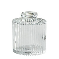 Mini vase en verre côtelé vintage, vase à fleurs texturé pour table, vase décoratif pour la décoration de la maison