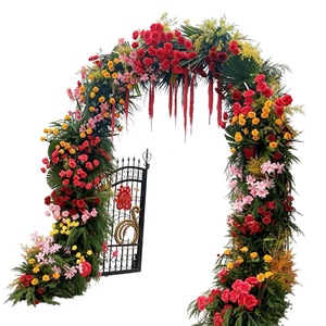 Elegant Half Circle Flower <b>Backdrop</b> <b>Stand</b> For Birthday Banquet Engagement Party And Photo Booth Shooting - Product Image 2