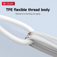 Câble USB Type-C ZUZG 60W 2-en-1 avec charge rapide PD et câble de données TPE pour Apple Series 15-17/ordinateurs portables Samsung OPPO Vivo Xiaomi