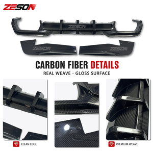 Difusor Trasero de 3 Piezas Estilo SQ de Fibra de Carbono Real para <span class=keywords><strong>BMW</strong></span> <span class=keywords><strong>M8</strong></span> F91 F92 F93 Coupé Convertible <span class=keywords><strong>Gran</strong></span> Coupé, Parachoques Brillante 2019+ - Product Image 4