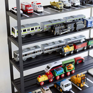 Home Train <span class=keywords><strong>Garage</strong></span> Triain <span class=keywords><strong>Hotwheels</strong></span> Model Car Display Almacenamiento de juguetes para niños, tamaño único, negro - Product Image 3