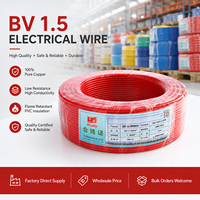 Fil de construction HUAQI ZC-BV 1,5 mm 20 AWG 1 conducteur en cuivre massif isolé PVC ignifuge 100 m 450/750 V norme GB