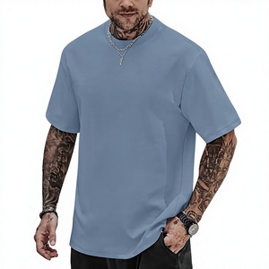 Camiseta de Manga Corta para Hombre, Cuello Redondo, Color Azul Claro, Corte Holgado, Color Sólido, Jersey de Algodón, Informal, Ecológica, Deportiva, Marca Beazer - Product Image 3