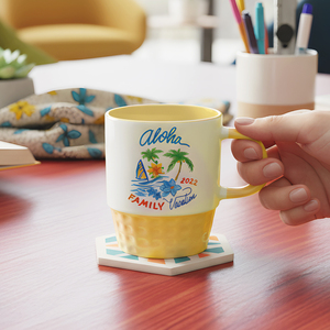 Mug en céramique de 12 oz avec intérieur coloré et poignée colorée, prêt pour la sublimation, impression photo personnalisée - Product Image 4