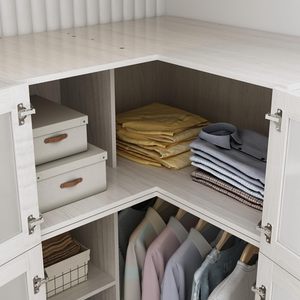 Armario Esquinero Moderno de Dos Puertas SENYU con Perchero, Muebles Económicos Personalizados para Dormitorio, Armario para Guardar Ropa - Product Image 4