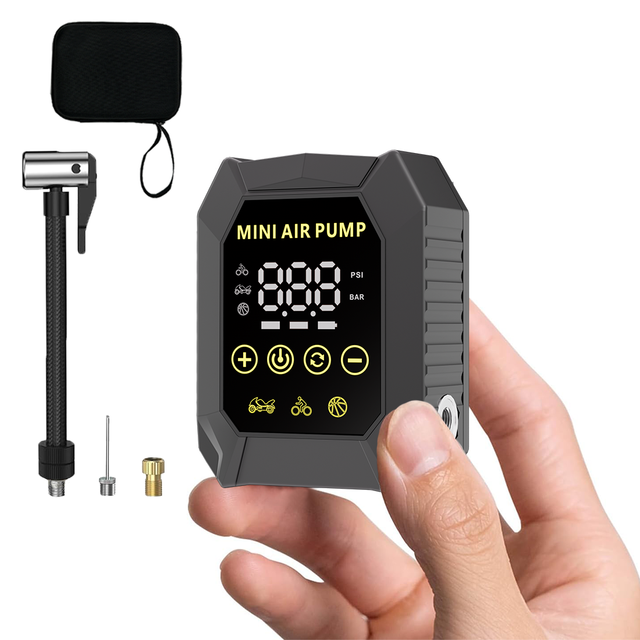 Tiny Pump Mini Bike Tire Pump Gauge 150PSI Portable Electric Bicycle Air Pump Auto Stop Model B3 PC Material for All Bicycles