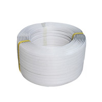 Ruban de cerclage artisanal de 15 mm de large, blanc, en PP, sangle d'emballage épaissie, boucle métallique pour un serrage sécurisé