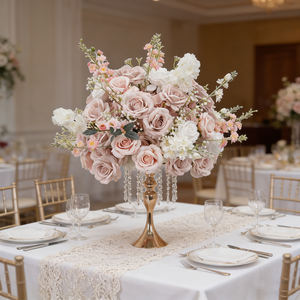 DKB Large Artificial Silk Flower Balls Centerpieces Roses Hydrangea Wedding <b>Table</b> <b>Decorations</b> Bulk Sizes Flower Ball - Product Image 1
