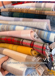 Écharpes en cachemire à motif à carreaux de haute qualité pour l'hiver, châles 100% laine, écharpes longues et chaudes en laine pour femmes - Product Image 6