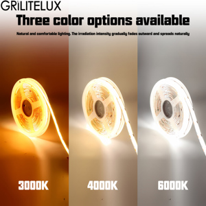 Linear COB Lighting 8mm 320LEDs/m 24V Professional Grade Natural <b>White</b> for Aluminum Profile Projects - Product Image 3