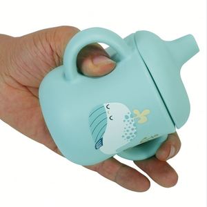 Factory Custom Reusable Silicone Baby Sippy Cup BPA Free <b>Toddler</b> Kids Mealtime Drink Cup Infant Vessel Tableware Gift Set - Product Image 1