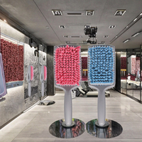 Nouvelle conception de brosse à cheveux multifonctionnelle avec manche en ABS, peigne en microfibre et nylon, séchage rapide, éponge lisse, peigne magique pour la maison