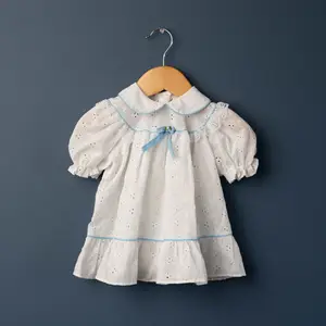 Cotton Eyelet Manufacturer Custom Clothing Froks Bale Casual Lace Vintage Mesh Toddler Girls Dresses
