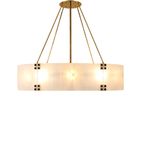 Lustre suspendu moderne pour résidence, abat-jour en verre blanc, fil de suspension doré, pour salle à manger, décoration de plafond de maison