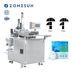 ZONESUN ZS-MS1TZD High Speed Automatic 4 Folded Beauty Cosmetics Facial Mask <b>Sheet</b> Folding Machine Bagging Packaging Machine - Product Image 1