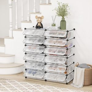 New Design 2 Row 6-Layer Dustproof Metal <b>Shoe</b> <b>Rack</b> with Large Capacity for 20-28 Pairs <b>Shoes</b> Bags Modern Entryway Bedroom Stand - Product Image 3