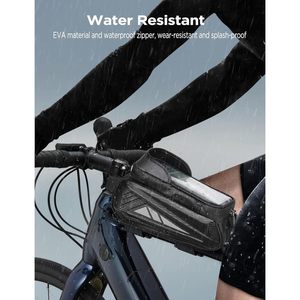 Borsa Premium porta telefono bici borsa impermeabile con telaio anteriore per bicicletta EVA con Touch-Screen in TPU borsa sport ciclismo accessorio - Product Image 5