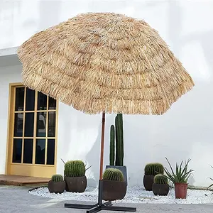 Manivelle Mecha Parasol de jardin entier à long manche, renfort vent Protection UV Parasol Parasols de plage avec glands/