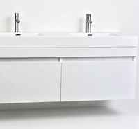 Meuble-lavabo mural double vasque résistant à l'eau, design moderne, fabriqué à Hangzhou, blanc, pour hôtels et appartements