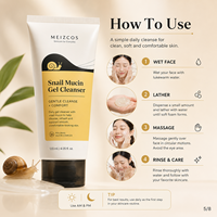Nettoyant en gel à la mucine d'escargot avec base nettoyante aux acides aminés, lavant visage au panthénol et allantoïne pour un soin quotidien doux du visage