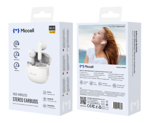 Écouteurs sans fil Miccell Bluetooth 5.4 avec suppression du bruit, oreillettes TWS avec micro pour appels, contrôle tactile - Product Image 1