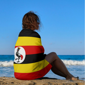 2025 Offre Spéciale été produits Ouganda drapeau Football sport Fitness Gym serviette piscine serviette de plage - Product Image 1