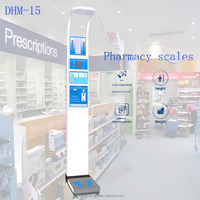 Balance ultrasonique DHM-15 BMI avec mesure de la taille et fonctionnement à monnayeur