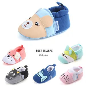 Novo de algodão macio bonito dos desenhos animados animal infantil prewalker berço meias do bebê sapatos casuais do bebê