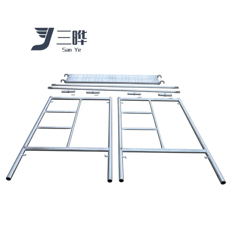 SANYE 1219*1930mm Construction 4' Painted Galvanized Base Plate Ladder Type Frame Scaffolding