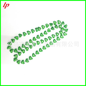 St Patrick's Day Shamrock Necklace Green <b>Plastic</b> Costume Accessory Party Decoration - Product Image 1