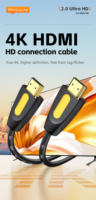 Cable HDMI 2.0 4K 60Hz, Macho a Macho, PVC, Amarillo y Negro, Moldeado, 1M 1.5M 2M 3M 5M 10M, para Monitor, Proyector, Laptop, OEM, ODM