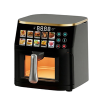 Freidora de Aire Inteligente de Acero Inoxidable de 10L para Cocina, Ahorro de Energía, 1400W, 10 Ajustes Preestablecidos de Color, Freír, Hornear, Cocinar al Vapor, Apagado Automático, Freidora de Aire Digital