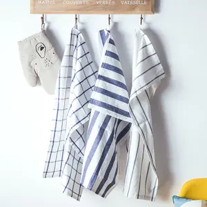 TG-086 Custom digital printed flour sack dry cloth 100% cotton linen cleaning woven kitchen dish tea towel