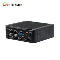 Celeron J6412 J4125 usine Piesia client léger PC 2 LAN 6Com DDR4 X86 Linux Routeur Barebone industriel sans ventilateur de bureau Mini PC