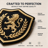 Étiquette textile personnalisée avec logo, étiquette de vêtement avec logo, patch brodé en relief, badge brodé thermocollant