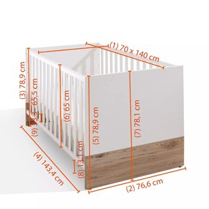 Solid <strong>Natural</strong> Wood Convertible Baby <strong>Crib</strong> for Bedroom School &amp; Hospital Use Durable Solid Wood Construction - Product Image 5