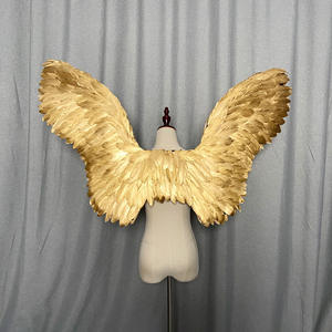 Costume d'ailes d'ange dorées pour femme adulte, en soie/coton, imprimé lumineux, pour Halloween, avec fond doré brillant, pour carnaval et spectacle - Product Image 5