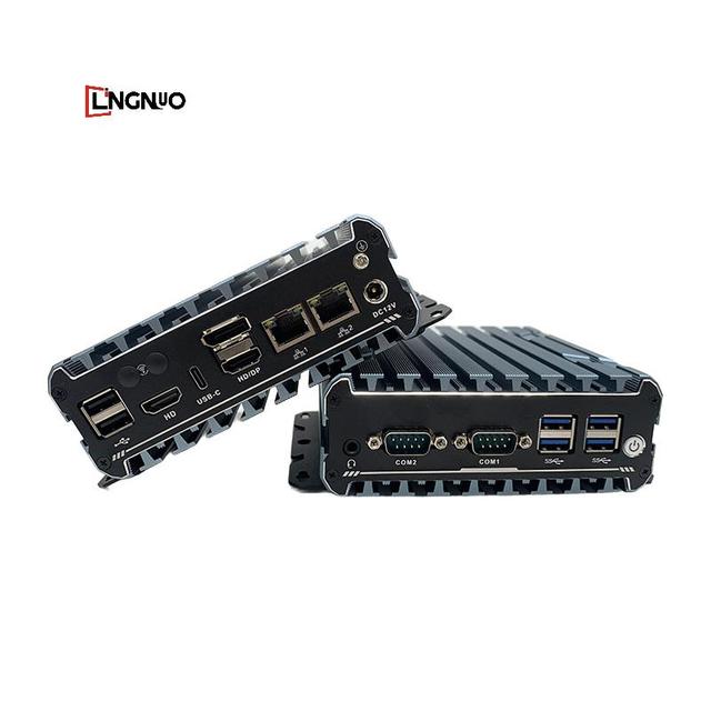 Factory One-stop Customized Fanless Powerful 2LAN Industrial Control Mini Computer Portable Box Pc