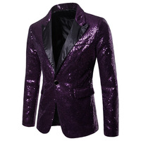Vestes de Costume Formelles pour Hommes sur Mesure Pailletées, Blousons de Danse Brillants à Boutons pour Soirées et Mariages, Blazer Homme Tenue de Cérémonie